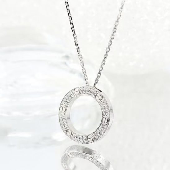 CARTIER カルティエ ラブ ネックレス ホワイトゴールド パヴェダイヤモンド B7058000