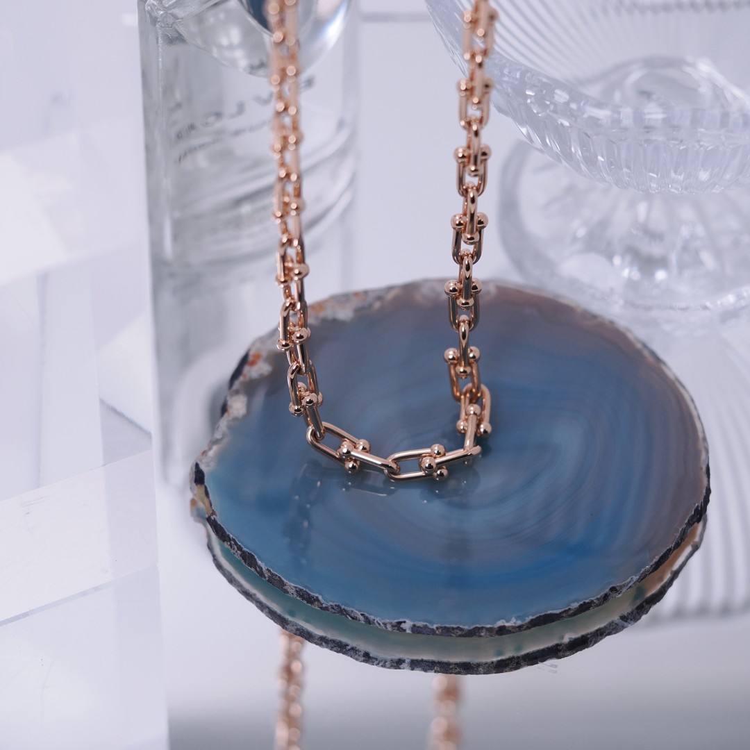 TIFFANY & Co. ティファニー ハードウェア スモールリンク ネックレス ローズゴールド 70353172/70353164