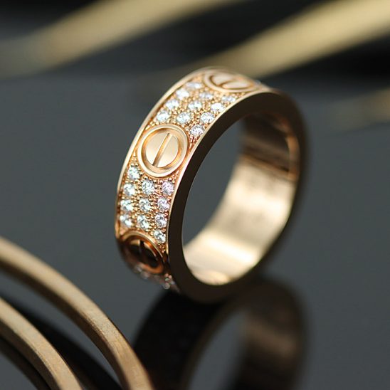 CARTIER カルティエ ラブ リング クラシックモデル ピンクゴールド パヴェダイヤモンド 12号 B4087600