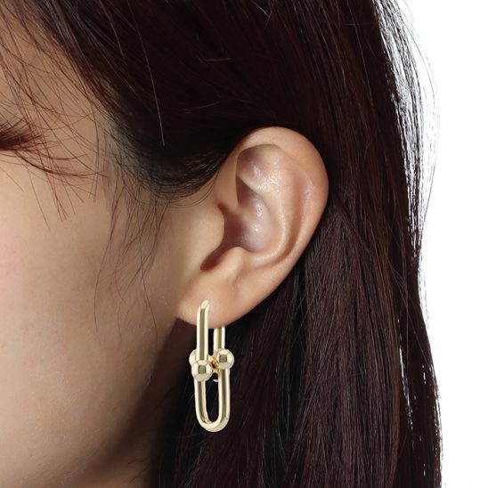 TIFFANY & Co. ティファニー ハードウェア ラージ リンク ピアス イエローゴールド 68533651