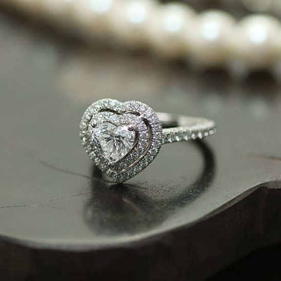 GRAFF グラフ コンステレーション リング ホワイトゴールド ハート シェイプ ダイヤモンド 10号 1.05ct