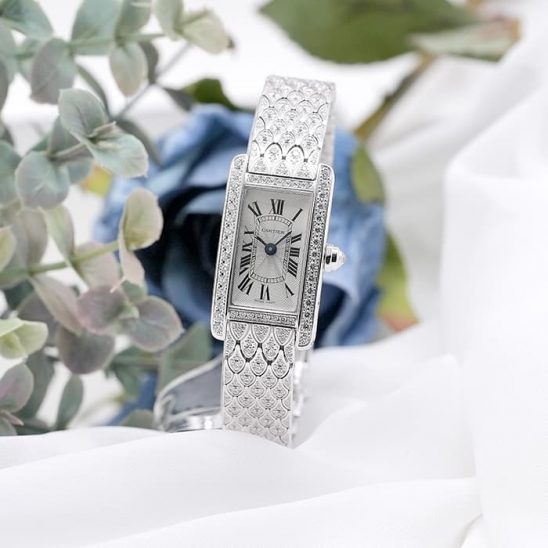 CARTIER カルティエ タンク アメリカン ミニ フルダイヤ HPI00724 ホワイトゴールド