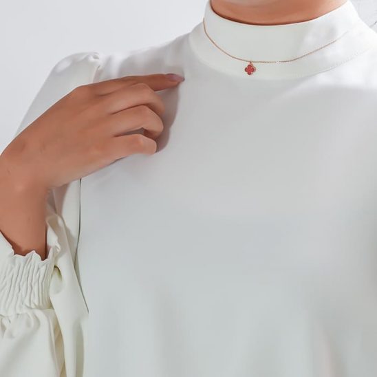 Van Cleef & Arpels ヴァン クリーフ&アーペル アルハンブラ スウィートアルハンブラ ペンダント ネックレス ローズゴールド カーネリアン VCARN59M00