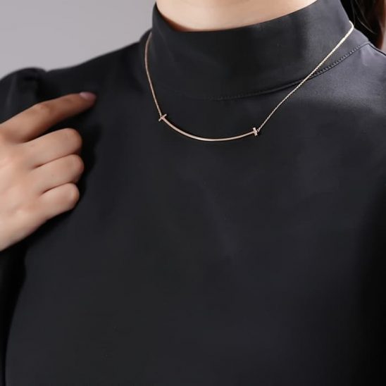 TIFFANY & Co. ティファニー ティファニー T スマイル ペンダント ネックレス ラージ ローズゴールド 3637152/60011651