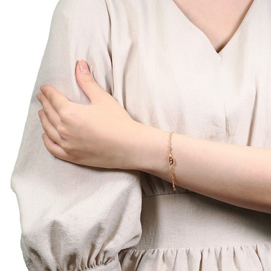 HERMES エルメス シェーヌダンクル ファランドール ブレスレット TPM ピンクゴールド ST