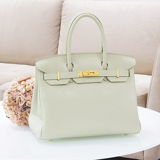 HERMES エルメス バーキン 30 トリヨン グリスパール ゴールド金具