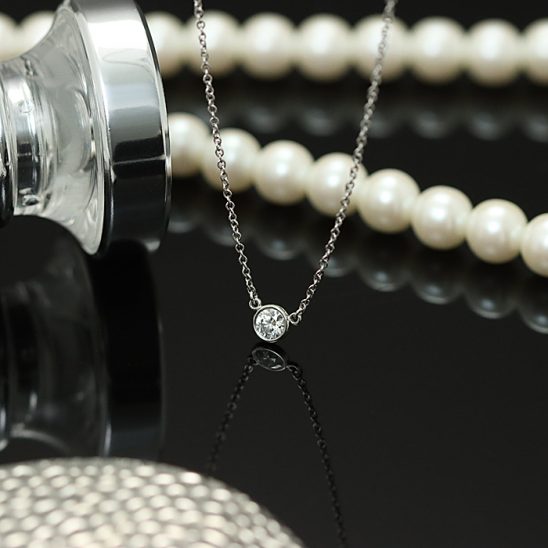 TIFFANY & Co. ティファニー バイザヤード ネックレス プラチナ ダイヤモンド 0.19ct