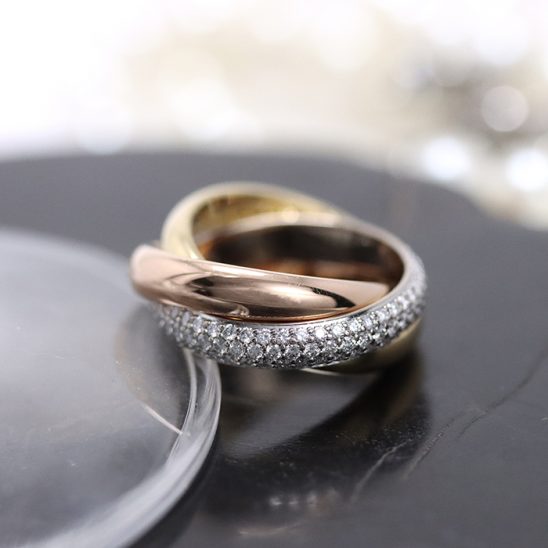 CARTIER カルティエ トリニティ リング ホワイトゴールド イエローゴールド ピンクゴールド ダイヤモンド 9号 B4038900