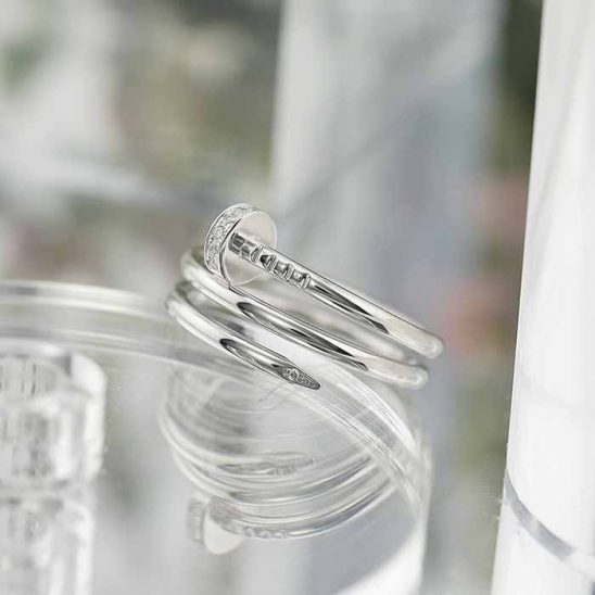 CARTIER カルティエ ジュストアンクル リング ダブル ホワイトゴールド ダイヤモンド 14号 B4211000