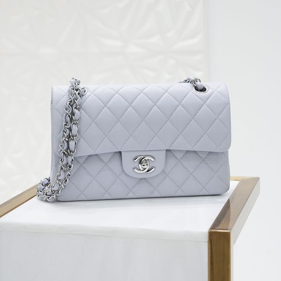 CHANEL シャネル クラシック スモール ハンドバッグ ライトブルー A01113