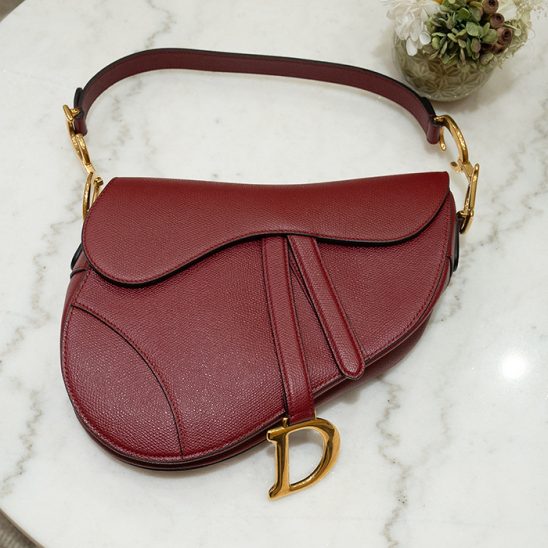 CHRISTIAN DIOR クリスチャン ディオール サドルバッグ バーガンディー