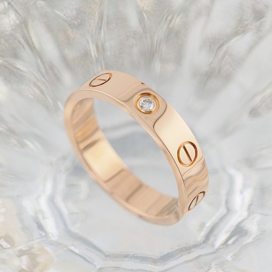 CARTIER カルティエ ラブ リング スモールモデル ダイヤモンド1石 ピンクゴールド ダイヤモンド 11号 B4050700