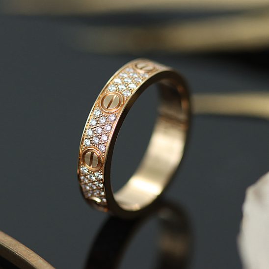 CARTIER カルティエ ラブ リング スモールモデル ピンクゴールド パヴェダイヤモンド 11号 B4085800 