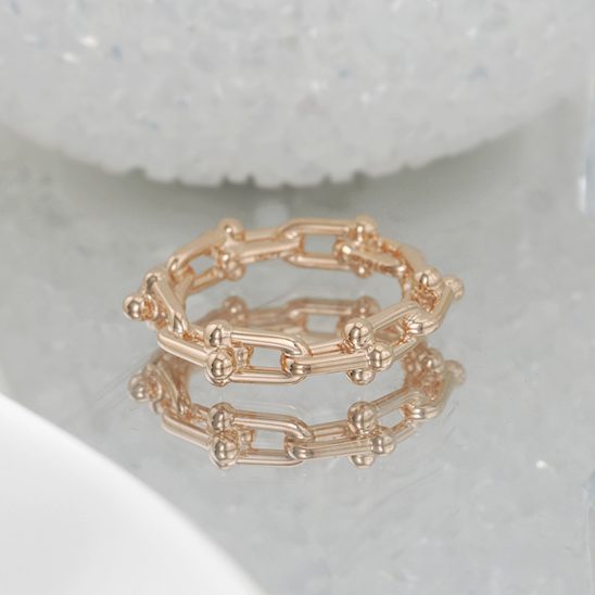 TIFFANY & Co. ティファニー ハードウェア マイクロ リンク リング ローズゴールド 72743296 