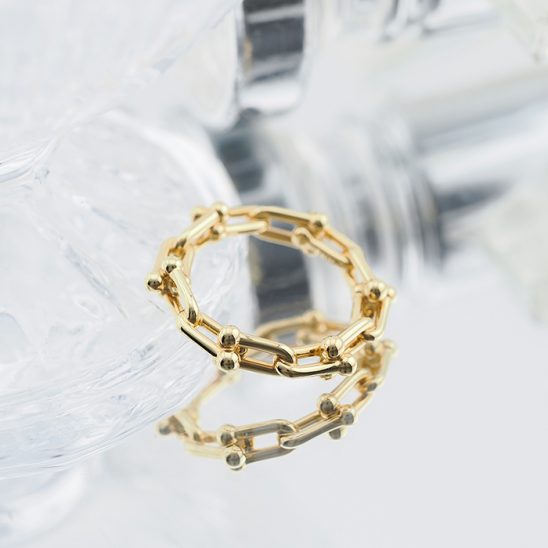 TIFFANY & Co. ティファニー ハードウェア マイクロリンク リング イエローゴールド 13号 72666828 