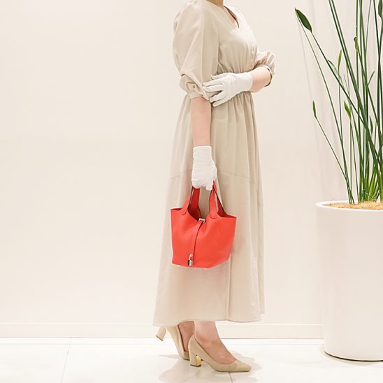 HERMES エルメス ピコタン ロックPM トリヨンクレマンス ローズテキサス シルバー金具