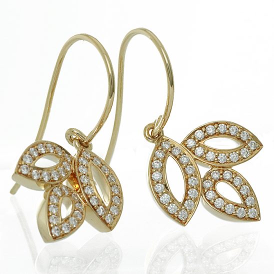 HARRY WINSTON ハリー・ウィンストン リリークラスター ピアス イエローゴールド ダイヤモンド EADYDR1MLC