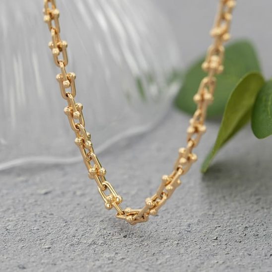 TIFFANY & Co. ティファニー ハードウェア マイクロリンク ネックレス イエローゴールド 73584493