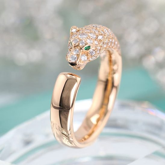 CARTIER カルティエ パンテール リング スモールモデル セミパヴェセッティング ピンクゴールド 13号 N4765700