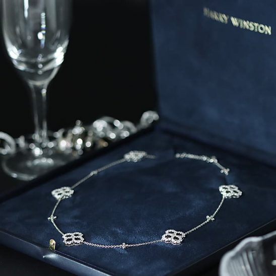HARRY WINSTON ハリー・ウィンストン ループ オープンモチーフネックレス プラチナ ダイヤモンド NKDPRD5ML40