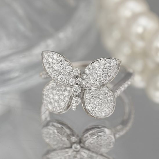 GRAFF グラフ ベビー プリンセス バタフライ リング ダイヤモンド ホワイトゴールド 8号