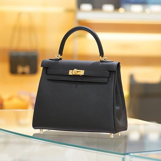 HERMES エルメス ケリー 25 内縫い トゴ ノワール (ブラック) ゴールド金具