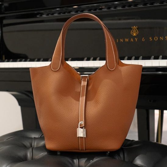 HERMES エルメス ピコタン MM トリヨンクレマンス ゴールド シルバー金具