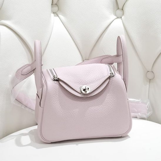 HERMES エルメス リンディ ミニ ヴェルソ トリヨンクレマンス モーヴペール グリペール シルバー金具