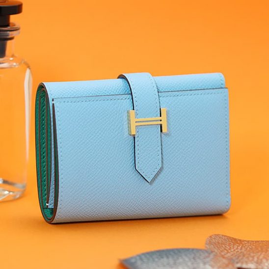 HERMES エルメス ベアン コンビネ ヴェルソ エプソン セレステ ヴェールジェイド ゴールド金具