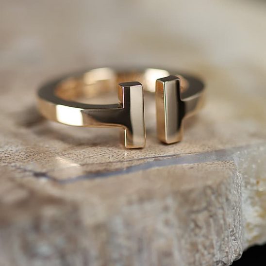 TIFFANY & Co. ティファニー ティファニーT スクエアリング 18K ローズゴールド 9号