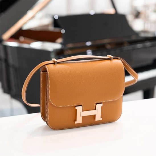 HERMES エルメス コンスタンス 3 ミニ ミロワール エプソン ゴールド ピンクゴールド金具