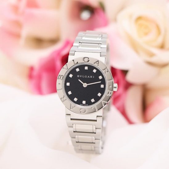 BVLGARI ブルガリ ブルガリ・ブルガリ 26mm 12Pダイヤ ブラック 101356 BB26BSS/12