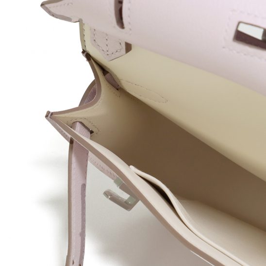 HERMES エルメス ジプシエールミニ ヴェルソ エバーカラー モーヴペール×ナタ シルバー金具