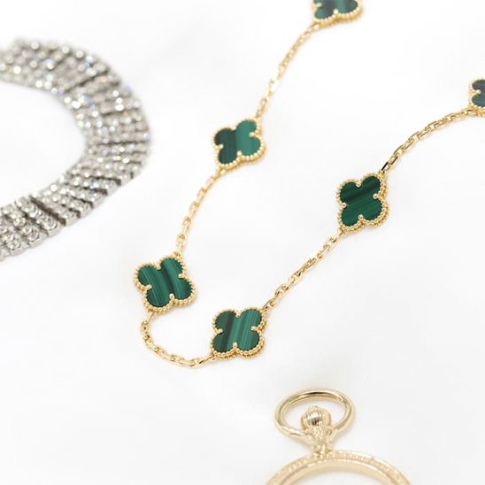 Van Cleef & Arpels ヴァン クリーフ&アーペル アルハンブラ ヴィンテージ アルハンブラ ネックレス 10モチーフ イエローゴールド マラカイト VCARO3QJ00