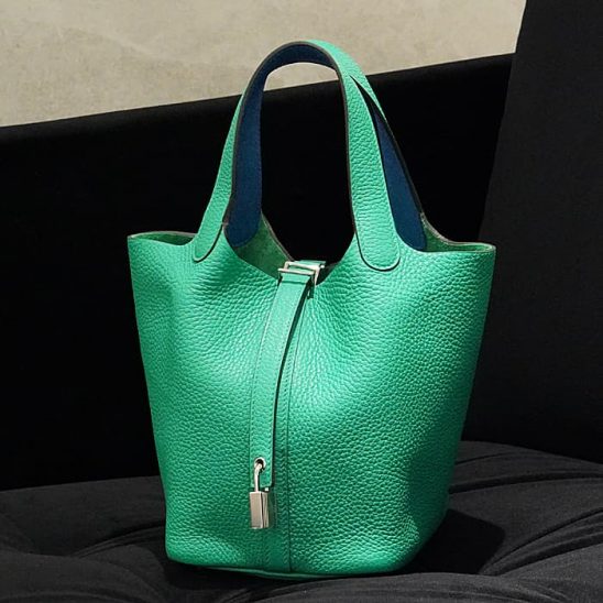 HERMES エルメス ピコタン ロック PM エクラ トリヨンクレマンス ミント ヴェールボスフォール シルバー金具