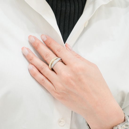 CARTIER カルティエ トリニティ リング クラシックモデル パヴェダイヤモンド 12号 N4778200