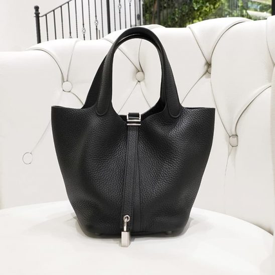 HERMES エルメス ピコタン ロック PM トリヨンクレマンス ノワール シルバー金具