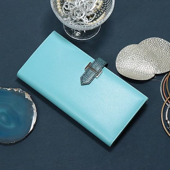 HERMES エルメス ベアン クラシック タデラクト/リザード ブルーアトゥール/ブルーペトロ―ル シルバー金具