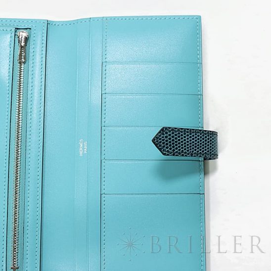 HERMES エルメス ベアン クラシック タデラクト/リザード ブルーアトゥール/ブルーペトロ―ル シルバー金具