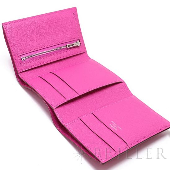 HERMES エルメス ベアン コンビネ シェーブル ローズパープル シルバー金具