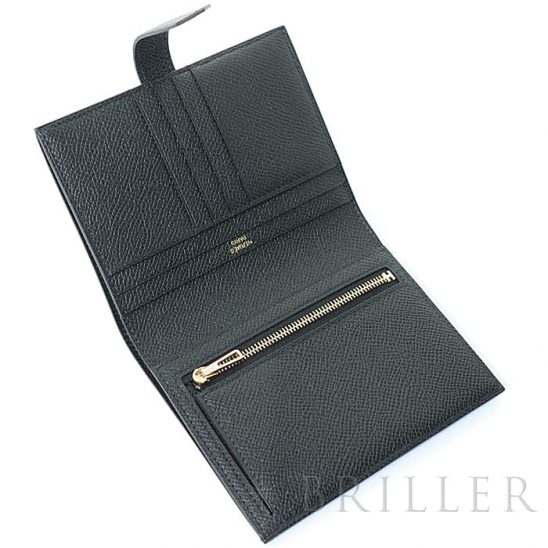 HERMES エルメス ベアン コンパクト エプソン ノワール ゴールド金具