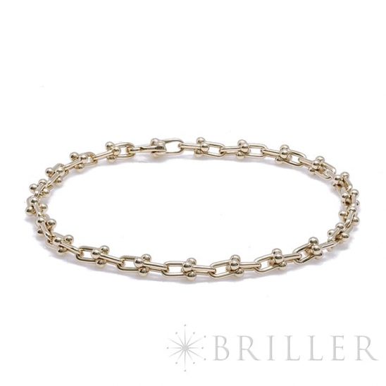 TIFFANY & Co. ティファニー ハードウェア ブレスレット マイクロリンク イエローゴールド ミディアムサイズ 60416931/60416923