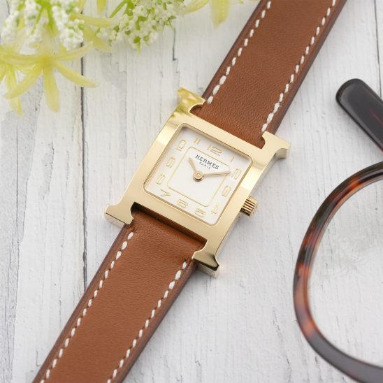 HERMES エルメス Hウォッチ PM ゴールド ゴールド金具 HH1.201