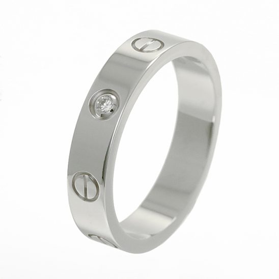 CARTIER カルティエ ラブ リング スモールモデル ホワイトゴールド ダイヤモンド1石 12号 B4050500