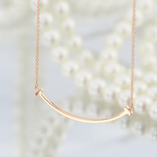 TIFFANY & Co. ティファニー Tスマイル ペンダント ネックレス スモール ローズゴールド 35189432/60011678