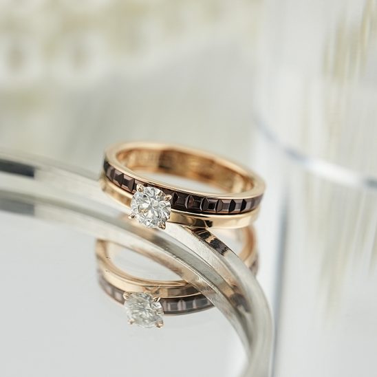 BOUCHERON　ブシュロン キャトルクラシック ソリテール イエローゴールド ピンクゴールド ブラウンPVD ダイヤモンド JSL0032446