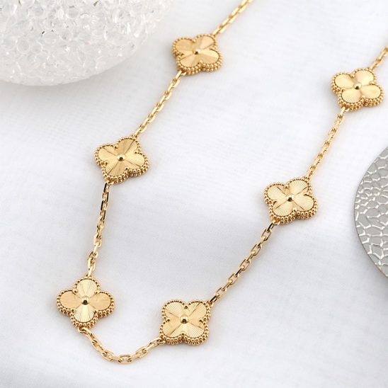 Van Cleef & Arpels ヴァン クリーフ&アーペル アルハンブラ ヴィンテージ アルハンブラ ネックレス 10モチーフ イエローゴールド ギョーシェ VCARP3JJ00