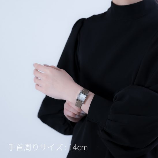 HERMES エルメス Hウォッチ 30mm ミディアム エトゥープ ヴォー・スウィフト W403473WW00