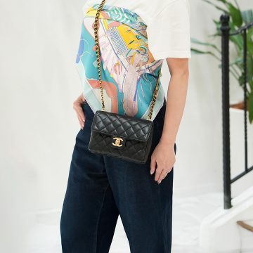 CHANEL シャネル ミニマトラッセ ラムスキン チェーンショルダーバッグ ゴールド金具 AS3442