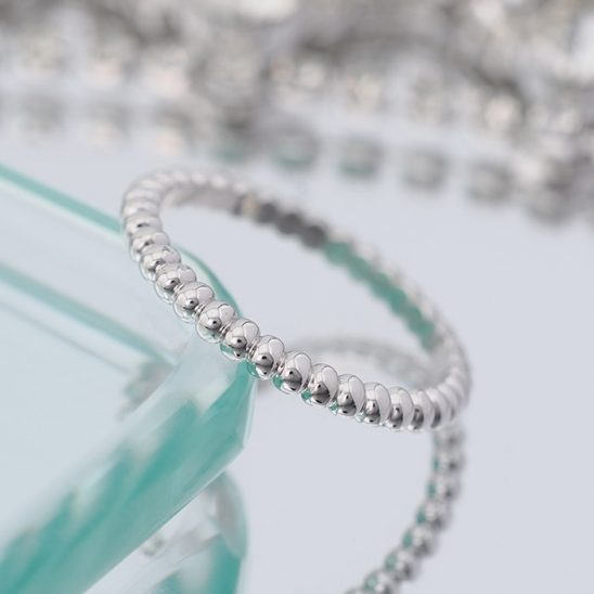 Van Cleef & Arpels ヴァン クリーフ&アーペル ペルレ ゴールドパール リング スモール ホワイトゴールド 12号 VCARPJME00